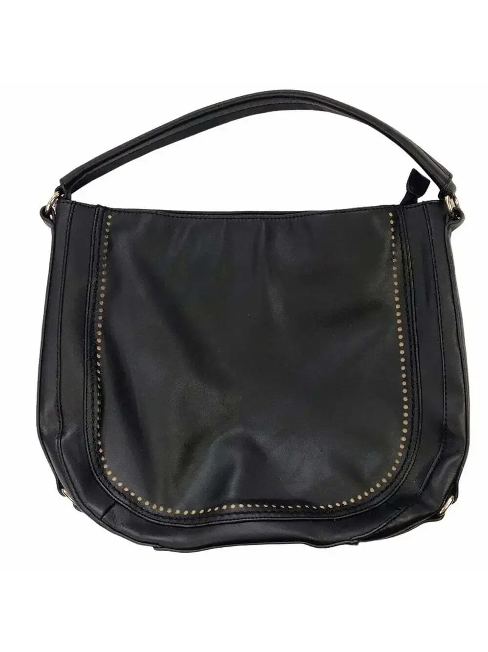 Shiraleah Black Shoulder Bag Large Faux Leather Slouchy Tote Minimalist Purse